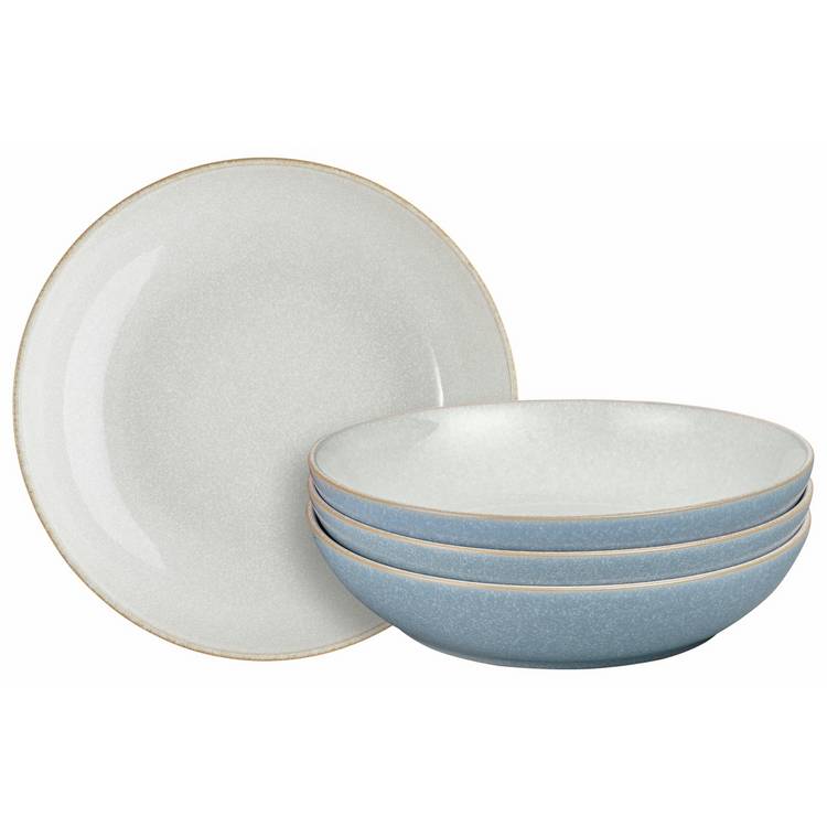 Denby Elements stoneware pasta bowls 22cm set of 4 - British product