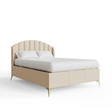 GFW Pettine Kingsize Velvet Ottoman Bed Frame - Cream