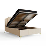 GFW Pettine Kingsize Velvet Ottoman Bed Frame - Cream