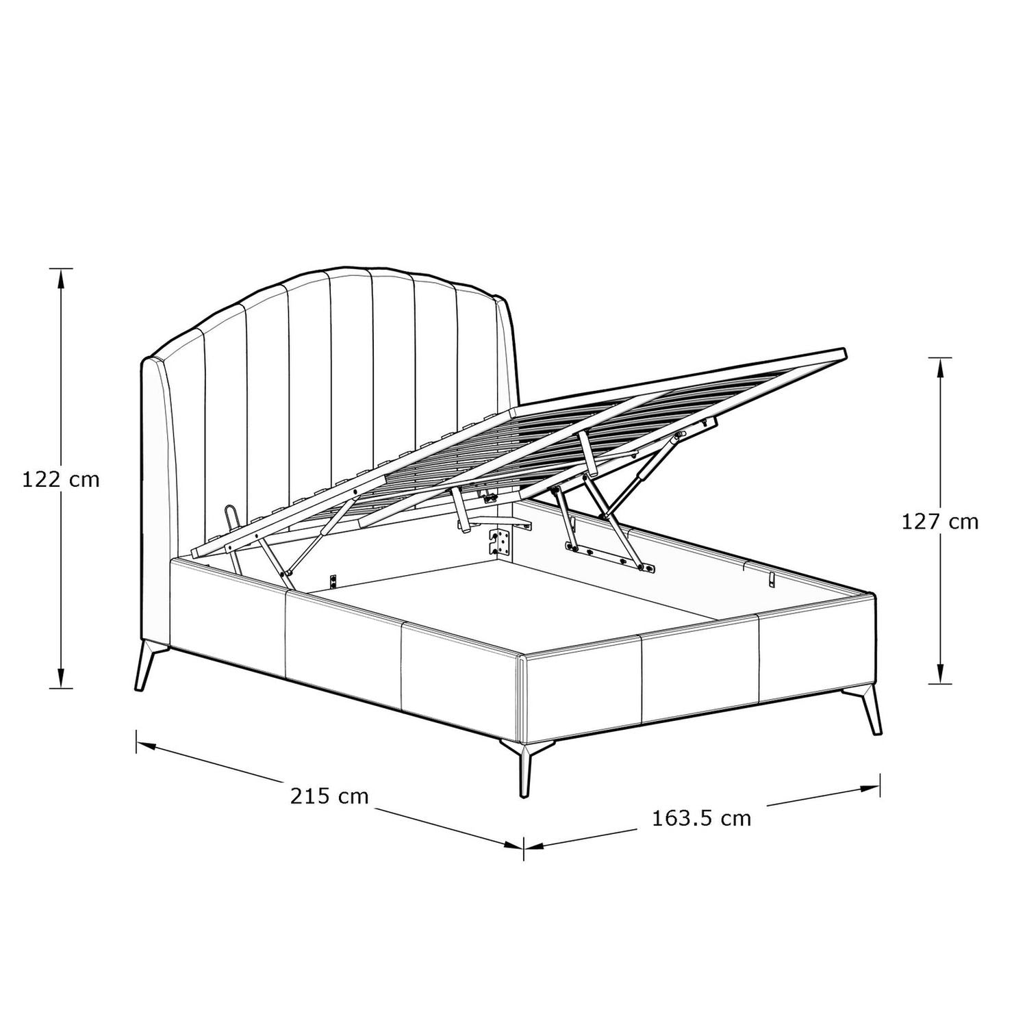 GFW Pettine Kingsize Velvet Ottoman Bed Frame - Cream
