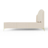 GFW Pettine Kingsize Velvet Ottoman Bed Frame - Cream