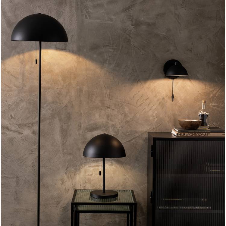 Habitat Mushroom steel wall light in black - British product