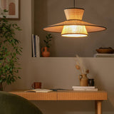 Habitat natural raffia two-tier lampshade 50cm - British product