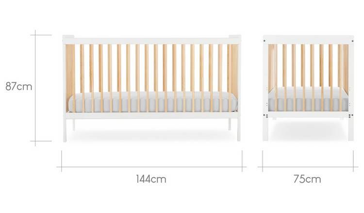 Cuddleco Nola Cot Bed - White and Natural