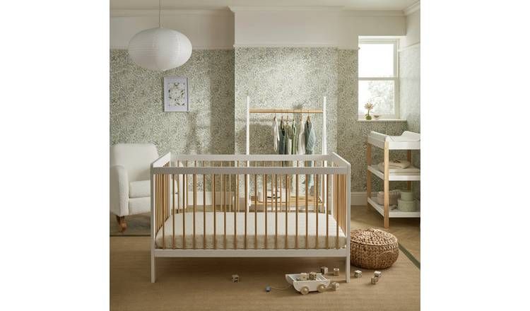 Cuddleco Nola Cot Bed - White and Natural GOODS Argos