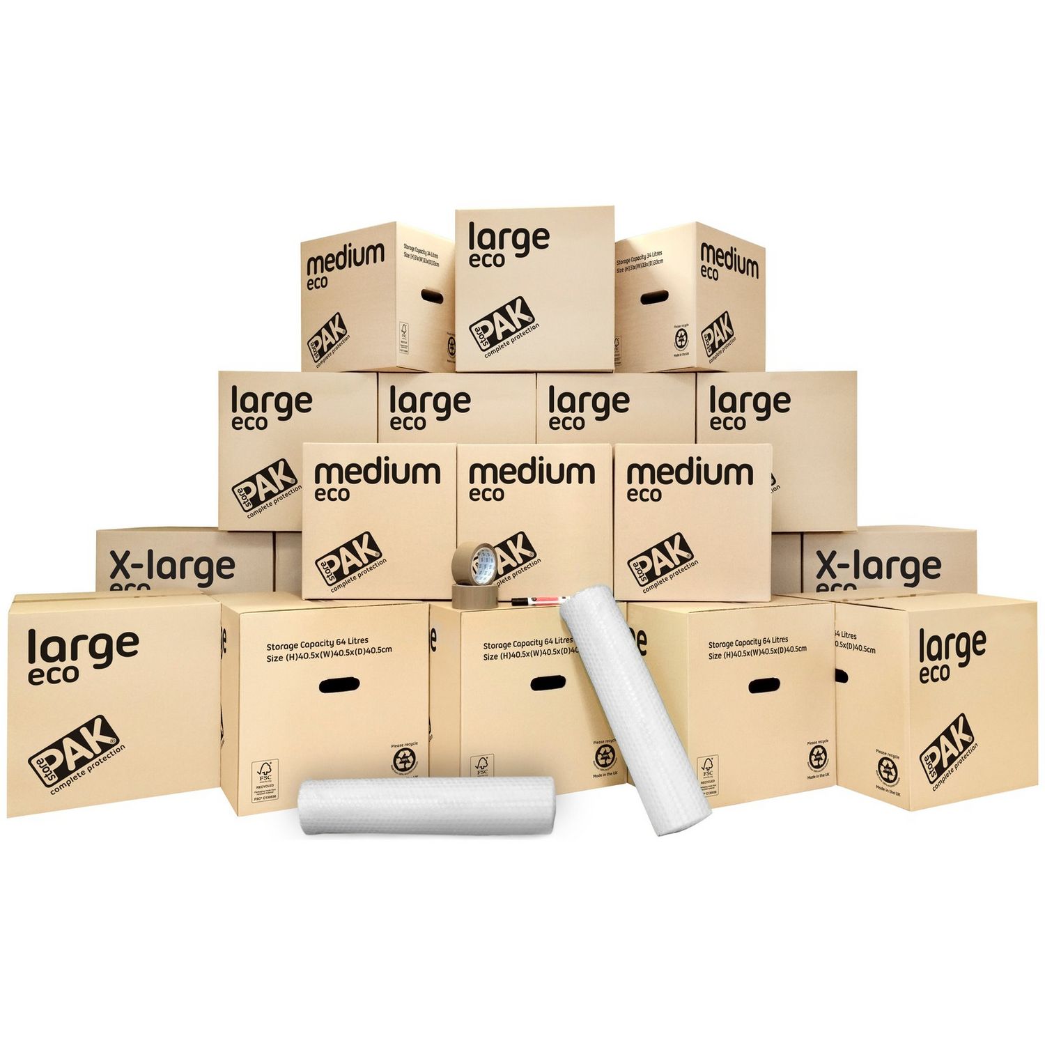 StorePAK eco-friendly moving boxes 20-pack, imported from the UK