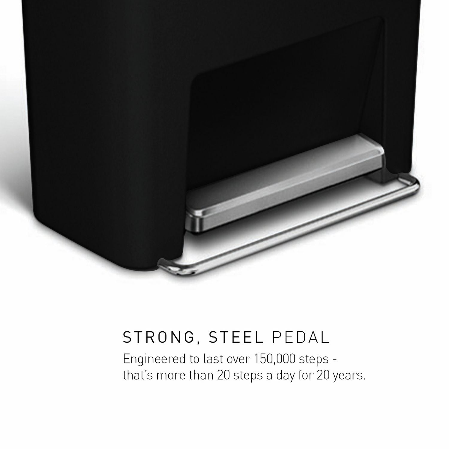 Simplehuman 45 litre plastic pedal bin black (British brand)