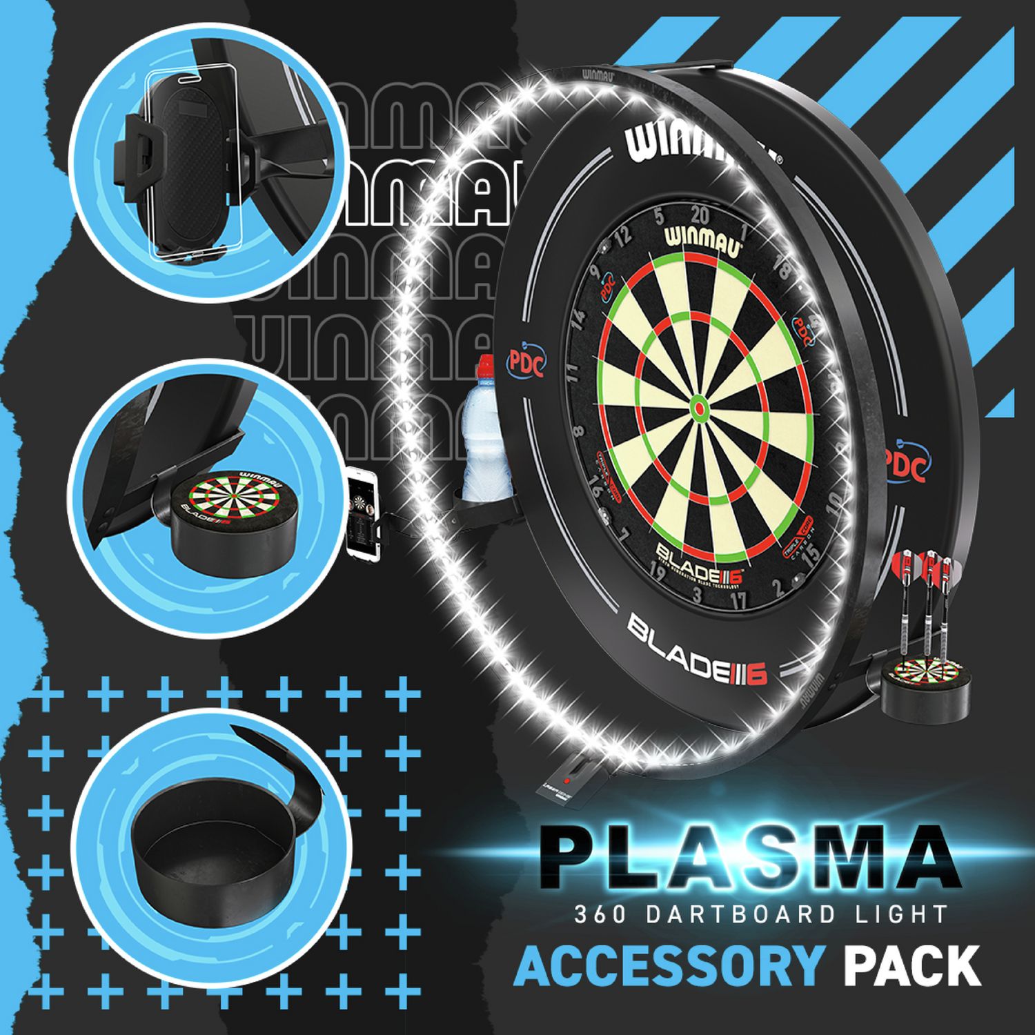 Winmau Plasma dartboard accessory pack, imported from the UK