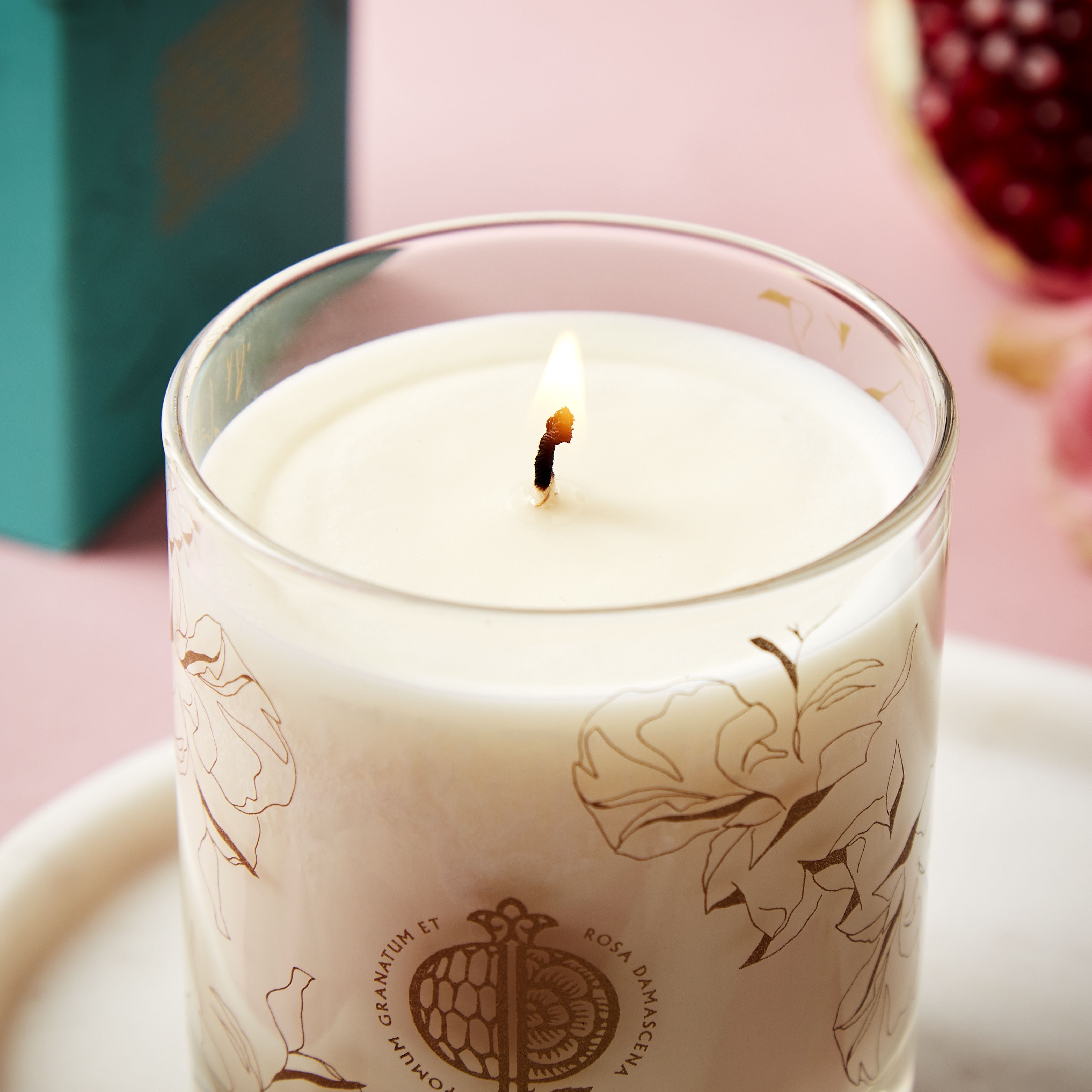 Fortnum's pomegranate rose candle 140g (British brand)