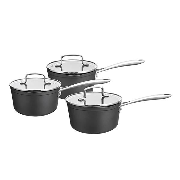 Sainsbury's Home Hard Anodised Saucepan Set 3Pc GOODS Sainsburys   