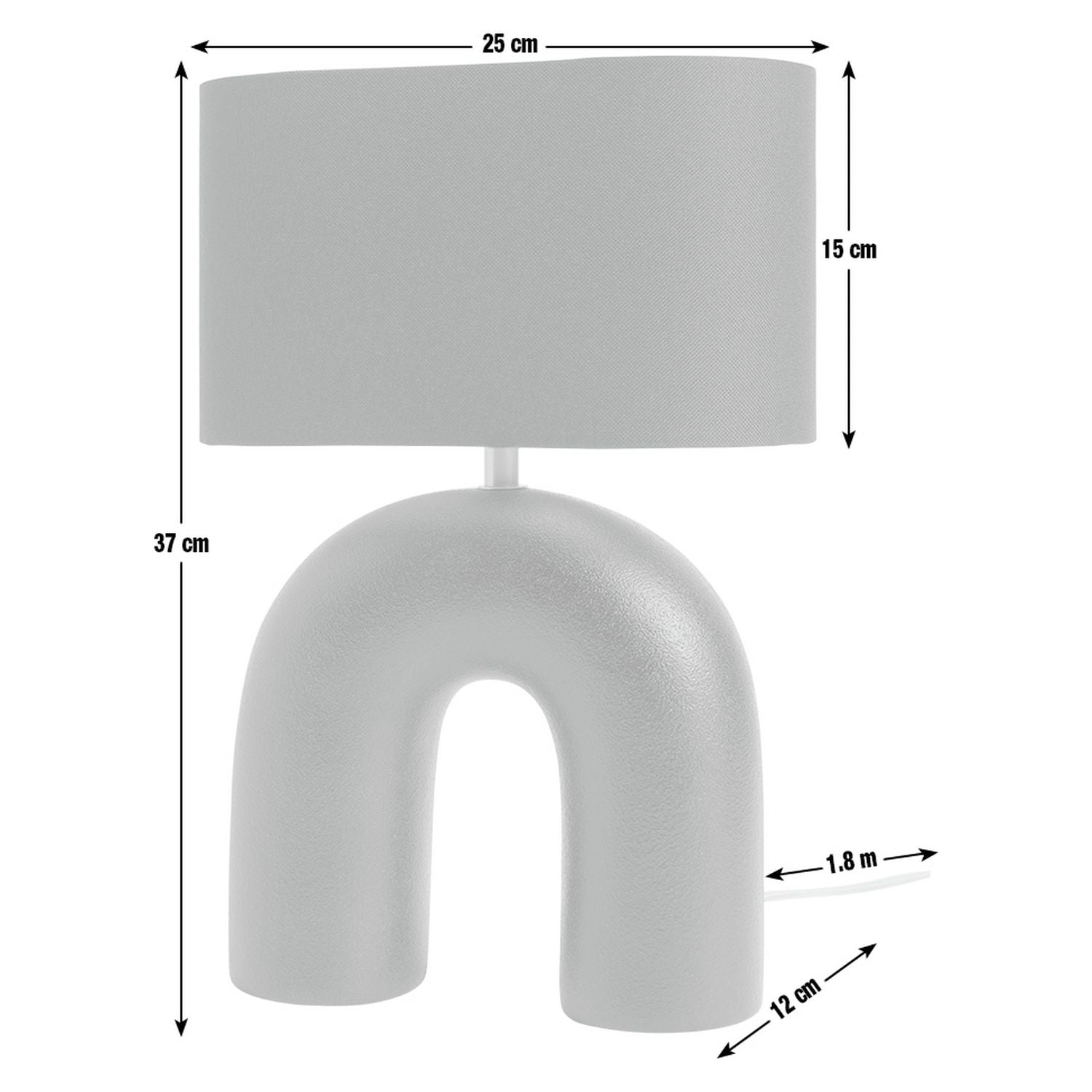 Argos Home Wishbone 37cm Ceramic Table Lamp - Black