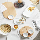 Sebastian Conran chip and dip set porcelain bowl beech lid (British brand)
