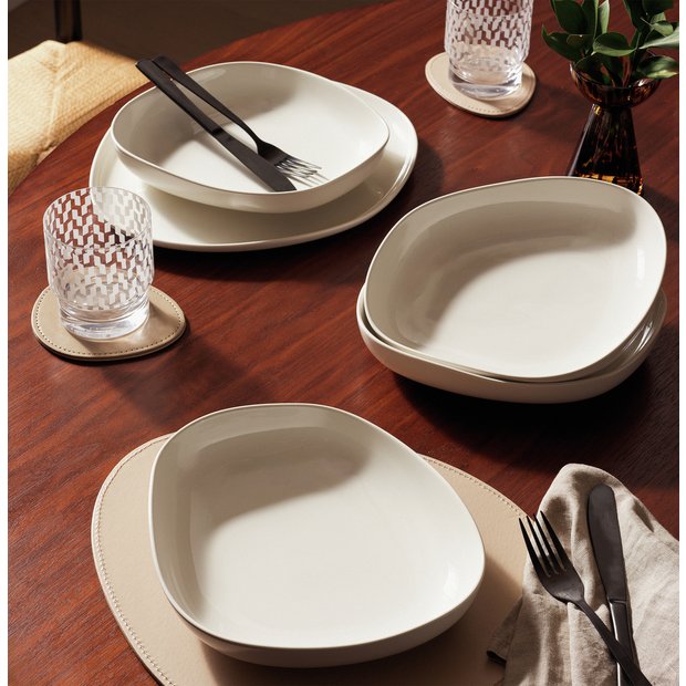 Habitat x Scion white stoneware pasta bowls 4 piece - British product