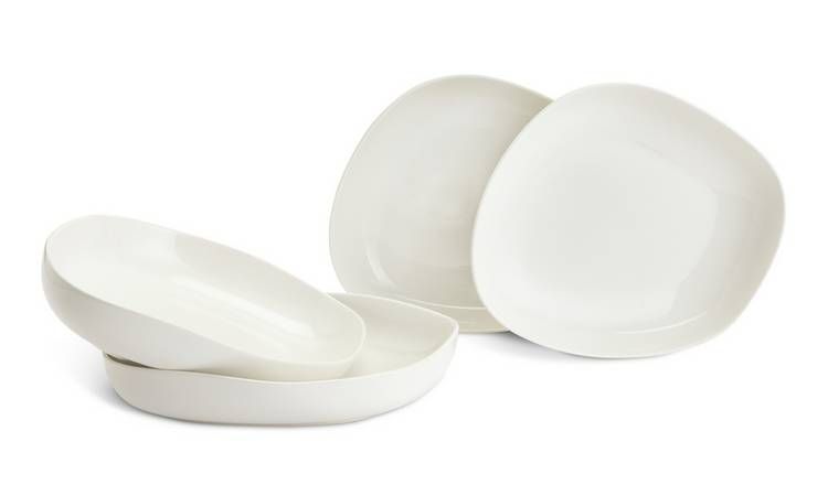 Habitat x Scion 4 Piece Stoneware Pasta Bowls - White GOODS Argos