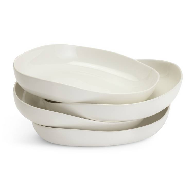 Habitat x Scion white stoneware pasta bowls 4 piece - British product