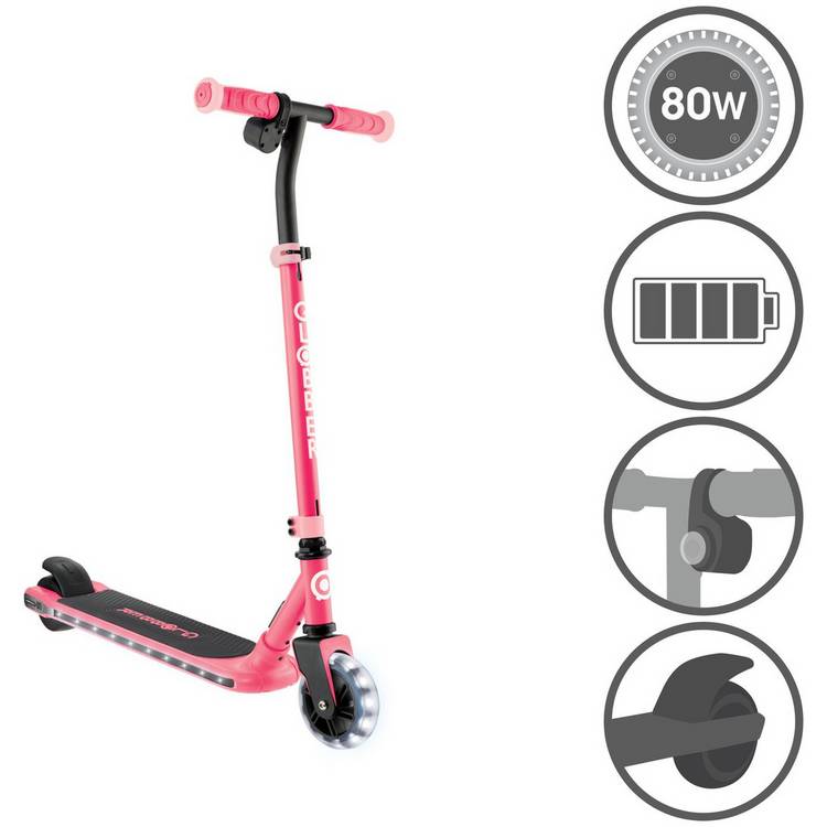 Globber E-motion 6 pink electric scooter for kids, imported from the UK