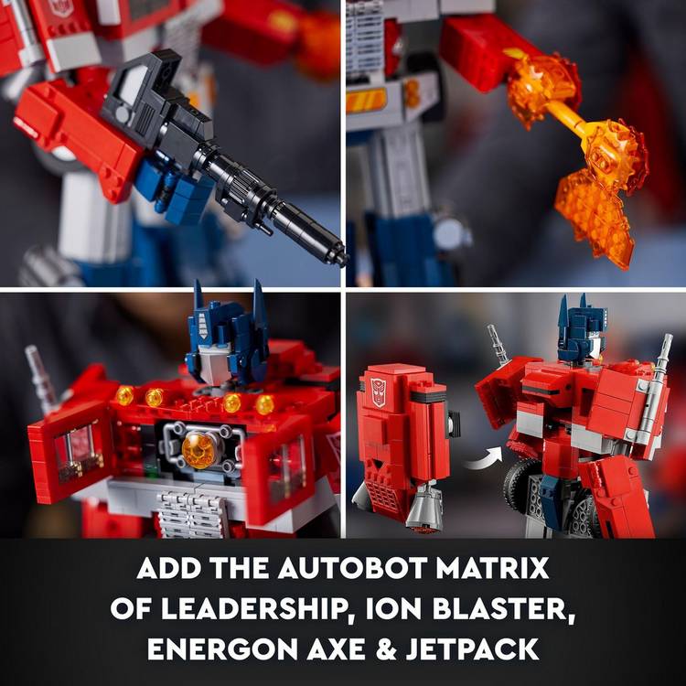 LEGO Icons Optimus Prime robot model set, UK version