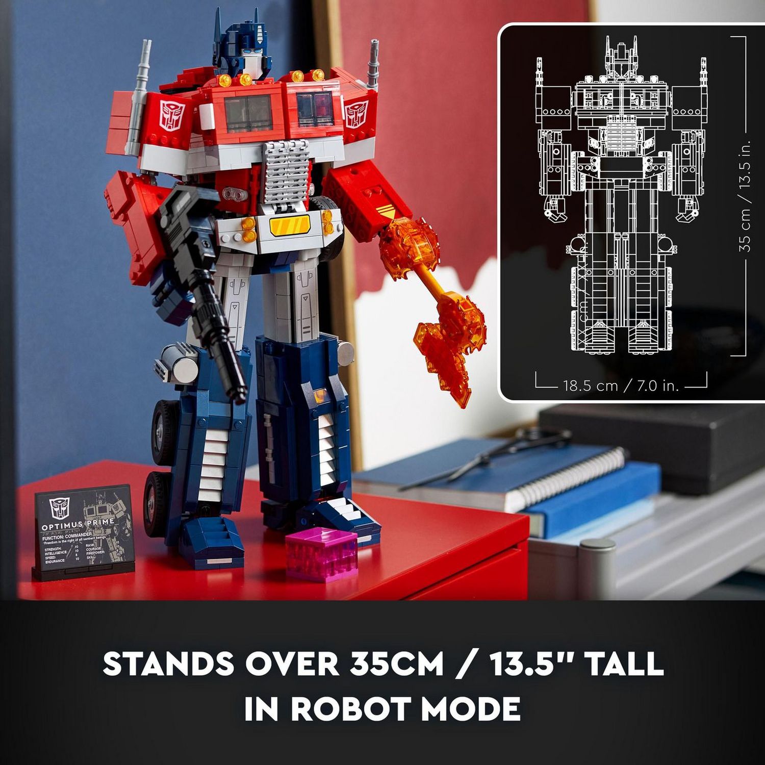 LEGO Icons Optimus Prime robot model set, UK version