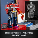 LEGO Icons Optimus Prime robot model set, UK version