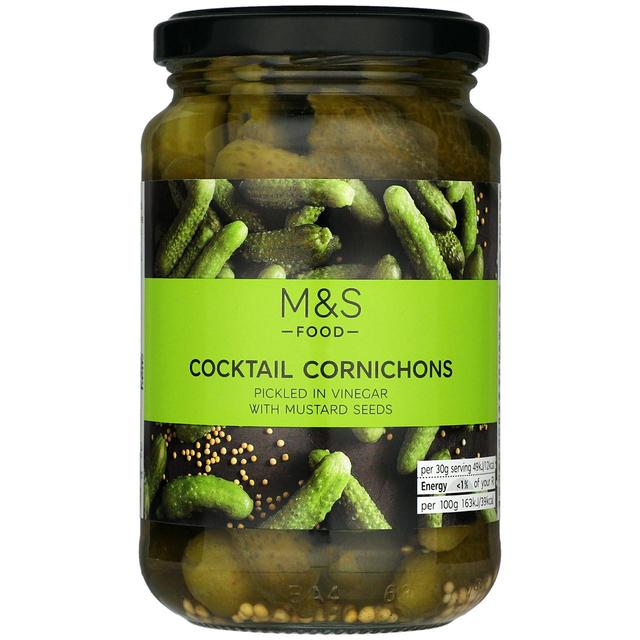 M&S Cocktail Cornichons Pickled in Vinegar   340g GOODS M&S   