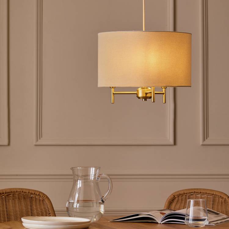 Argos Home brass and cream pendant light, UK version