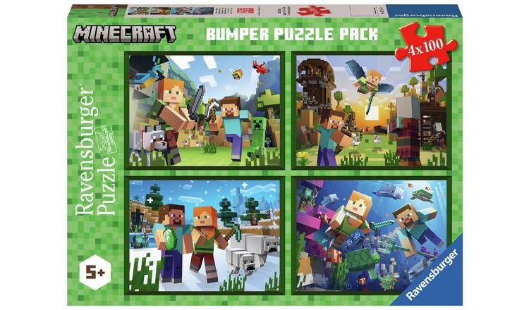 Ravensburger Minecraft 4x100 Piece Puzzle Bumper Pack GOODS Argos