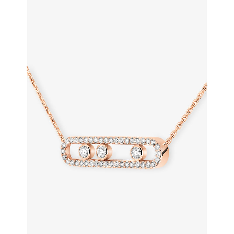 Messika diamond necklace Move Pavé 18ct rose-gold 42cm (British brand)
