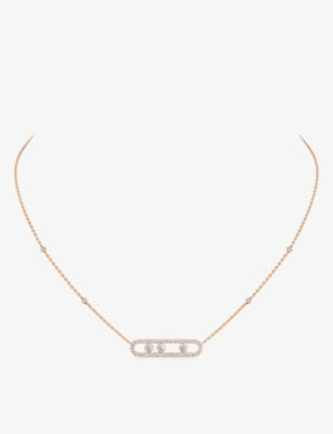 Messika diamond necklace Move Pavé 18ct rose-gold 42cm (British brand)