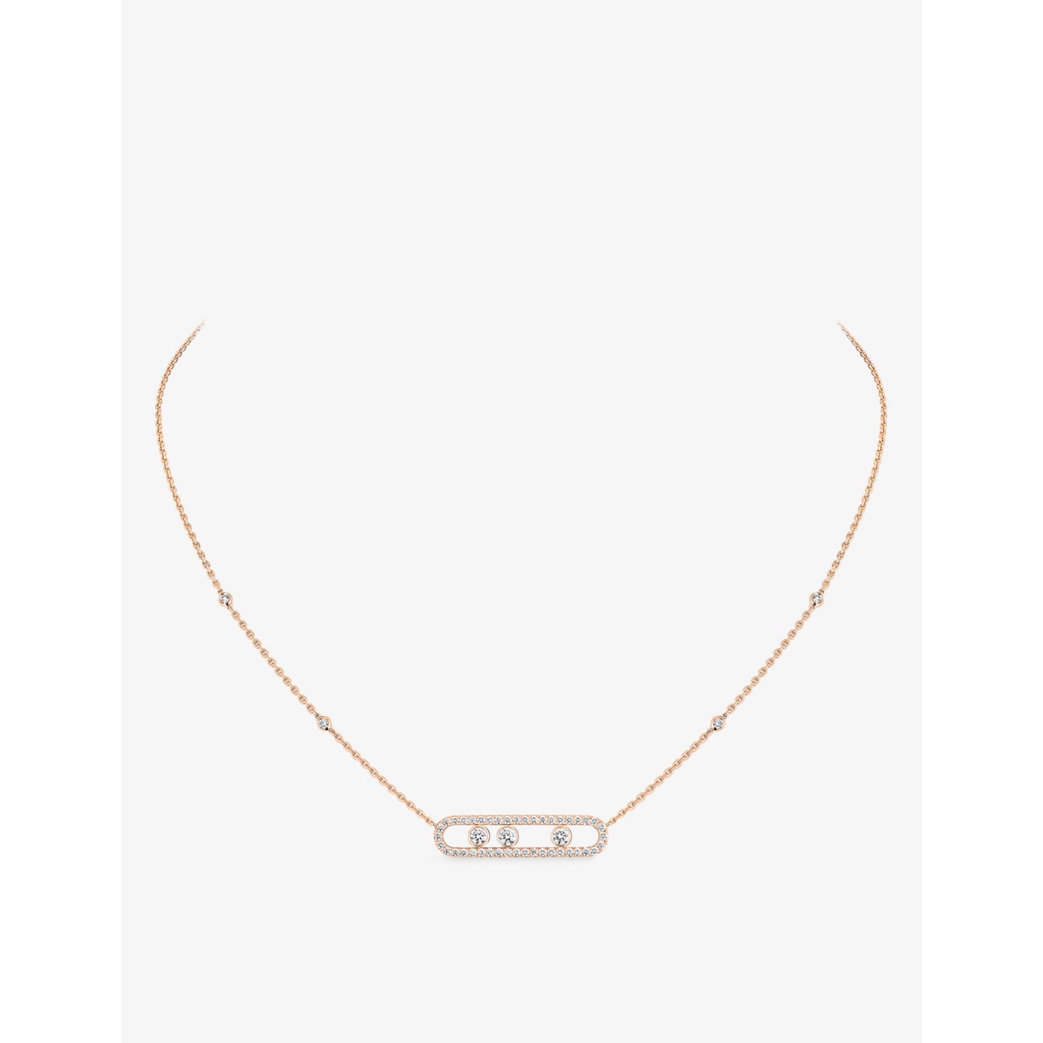 Messika diamond necklace Move Pavé 18ct rose-gold 42cm (British brand)
