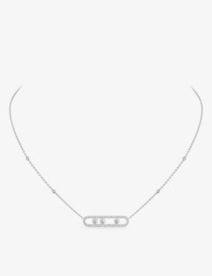 Messika Move Pavé 18ct white-gold diamond necklace, imported from the UK