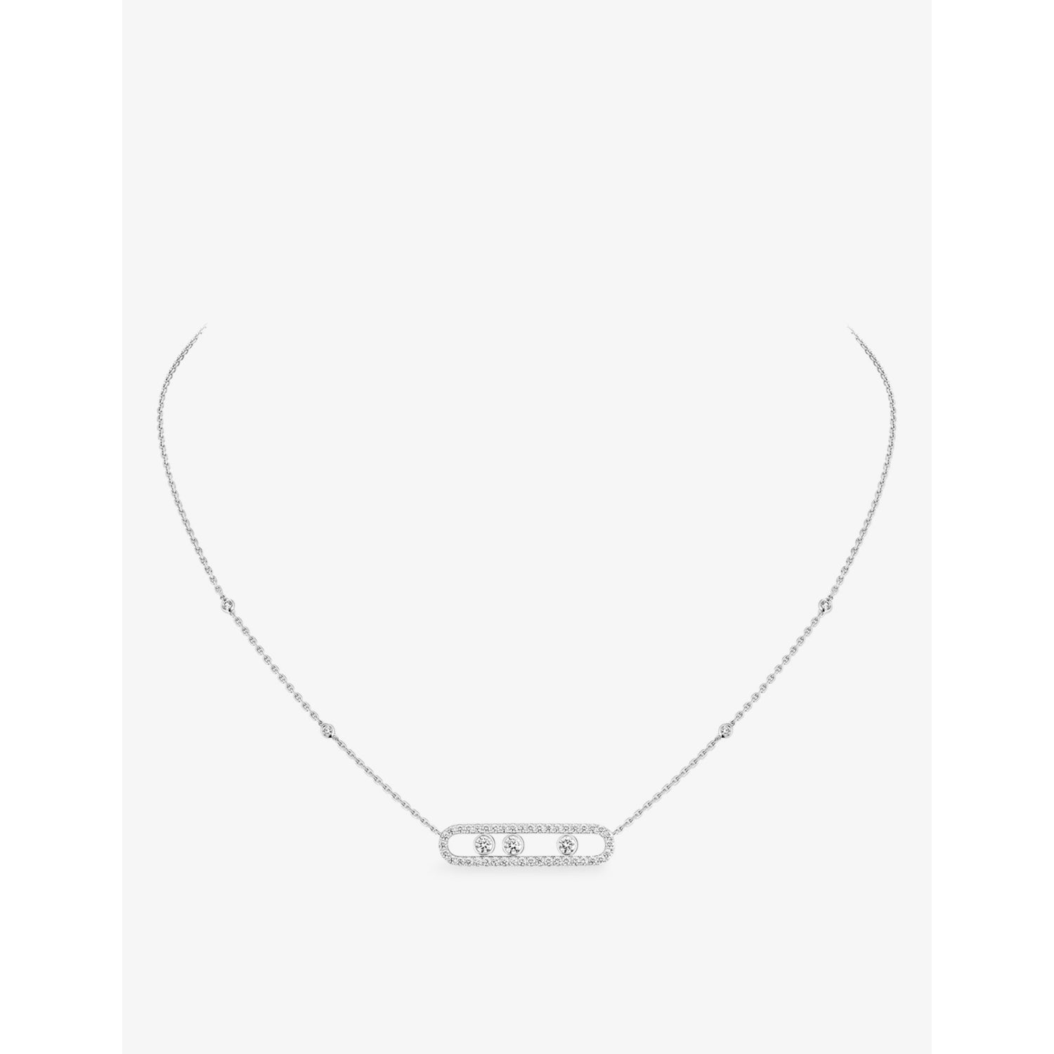 Messika Move Pavé 18ct white-gold diamond necklace, imported from the UK