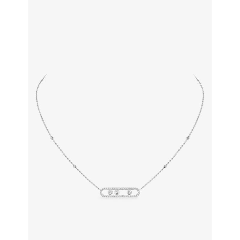 Messika Move Pavé 18ct white-gold diamond necklace, imported from the UK