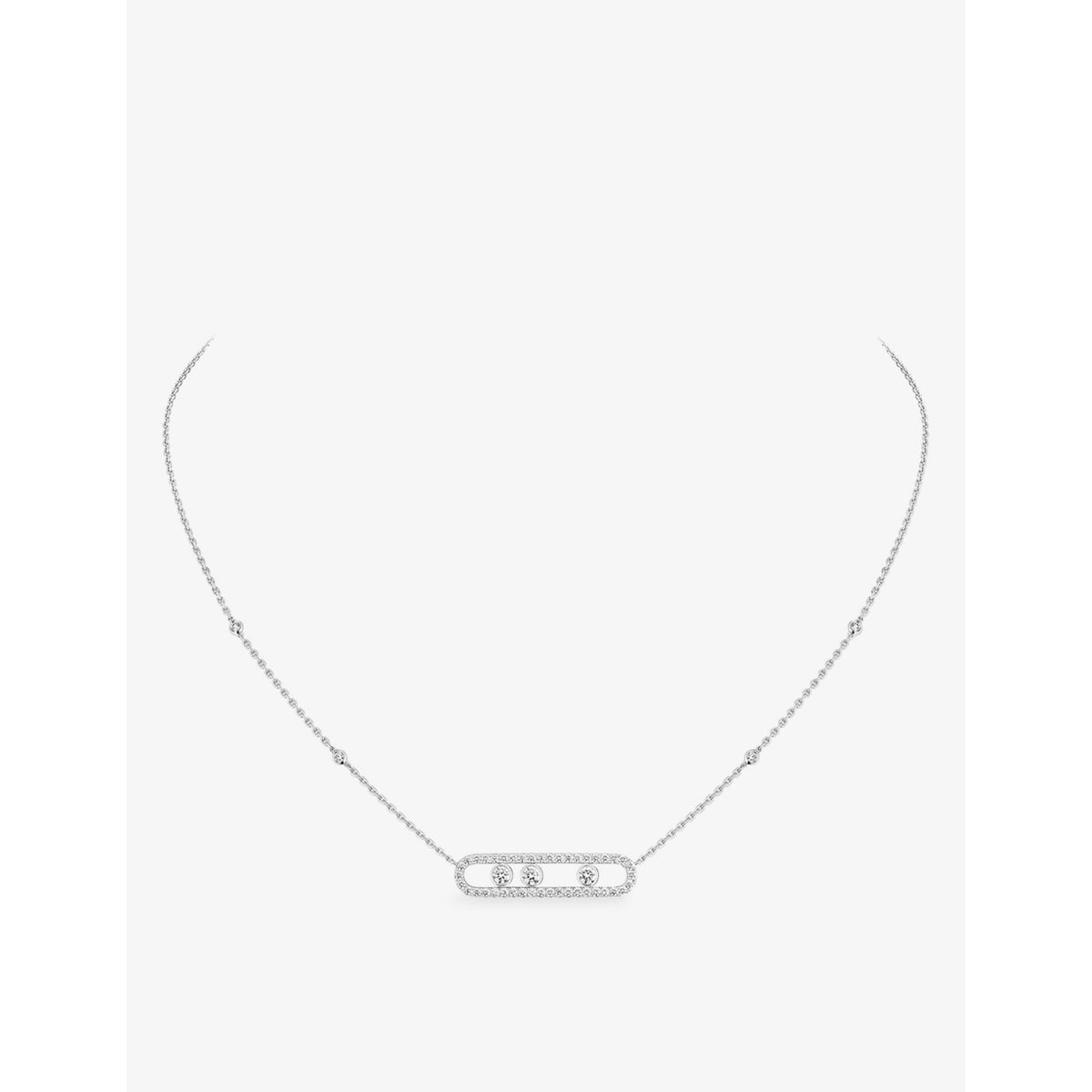 Messika Move Pavé 18ct white-gold diamond necklace, imported from the UK
