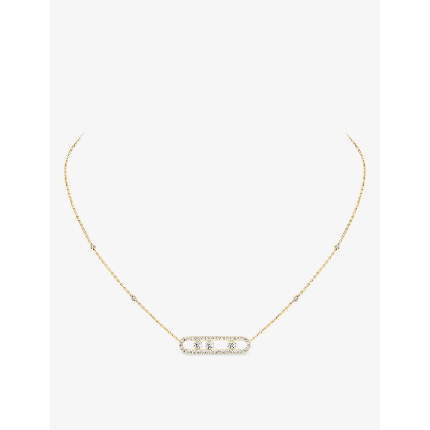 Messika Move Pavé diamond necklace 18ct yellow gold, imported from the UK