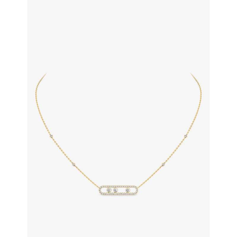Messika Move Pavé diamond necklace 18ct yellow gold, imported from the UK