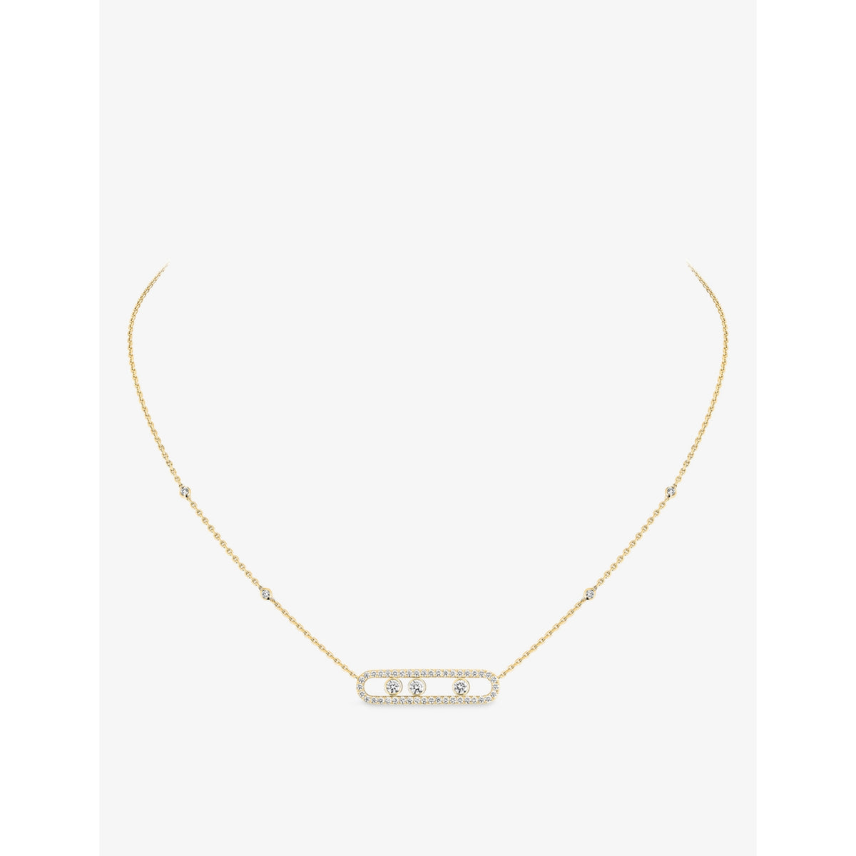 Messika Move Pavé diamond necklace 18ct yellow gold, imported from the UK