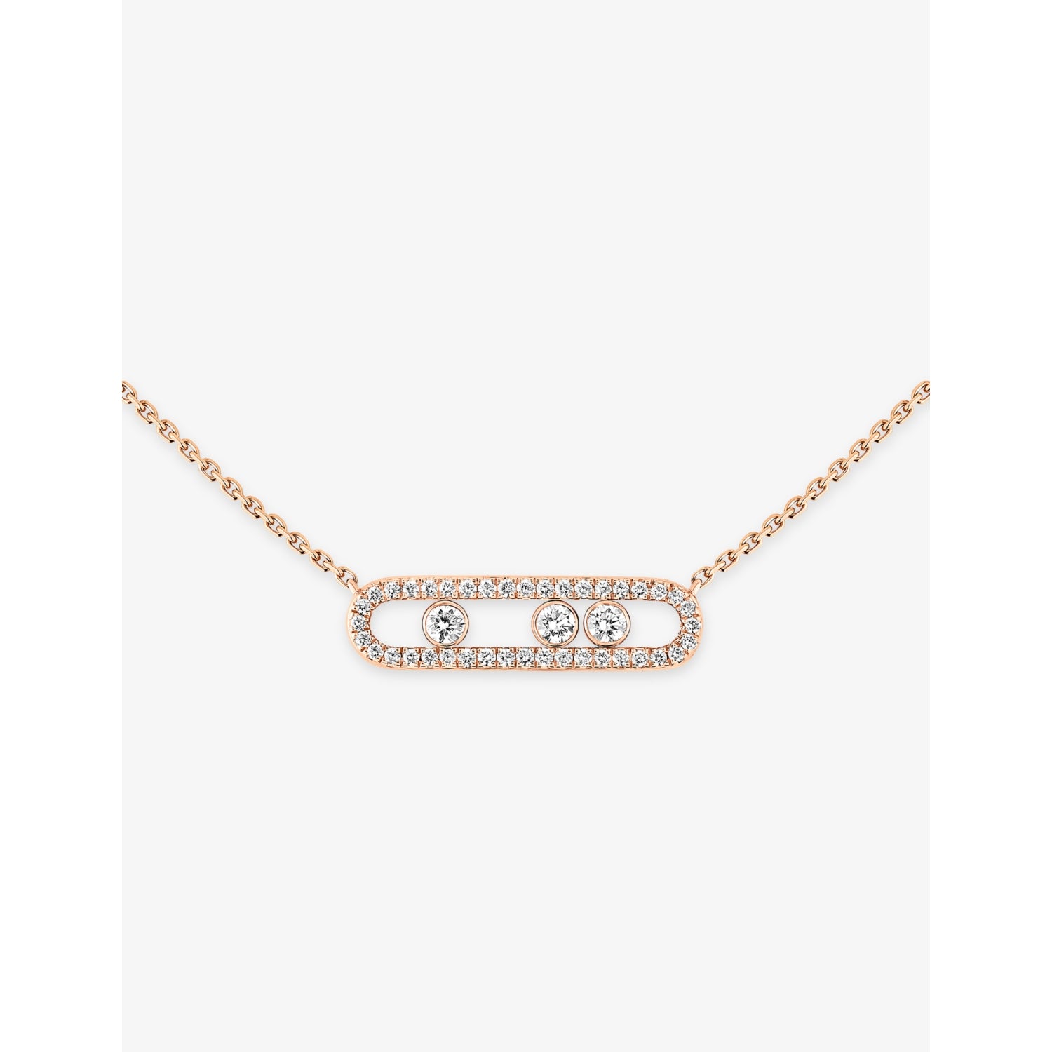 Messika Baby Move Pavé 18ct pink gold diamond necklace, UK version