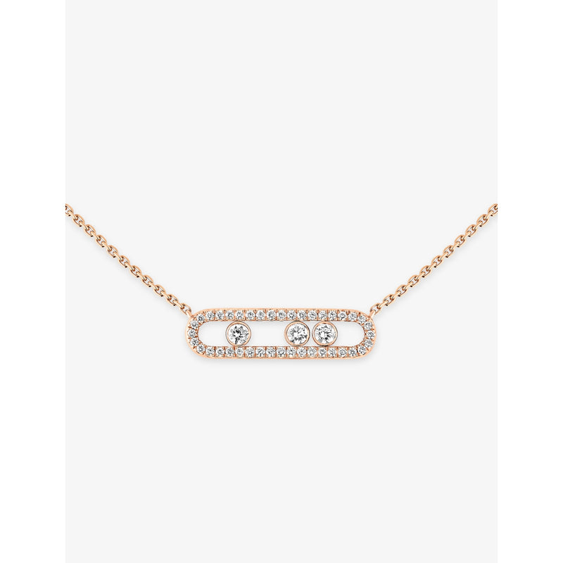 Messika Baby Move Pavé 18ct pink gold diamond necklace, UK version