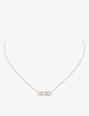 Messika Baby Move Pavé 18ct pink gold diamond necklace, UK version