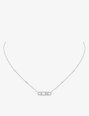 Messika Baby Move Pavé 18ct white gold necklace 42cm, UK version