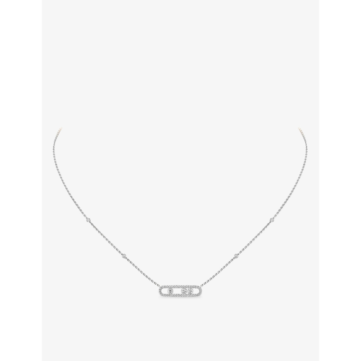 Messika Baby Move Pavé 18ct white gold necklace 42cm, UK version