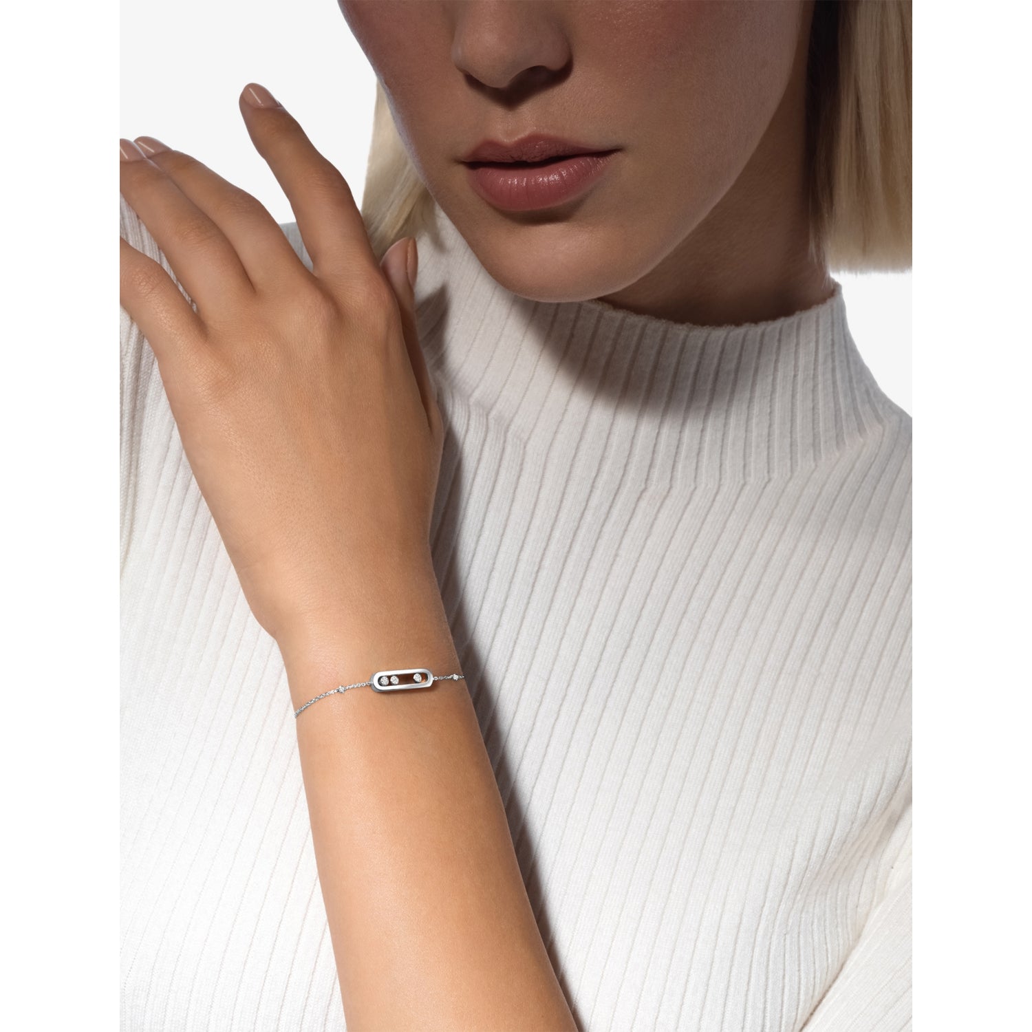 Messika Baby Move bracelet 18ct white gold 0.10ct diamond (British brand)