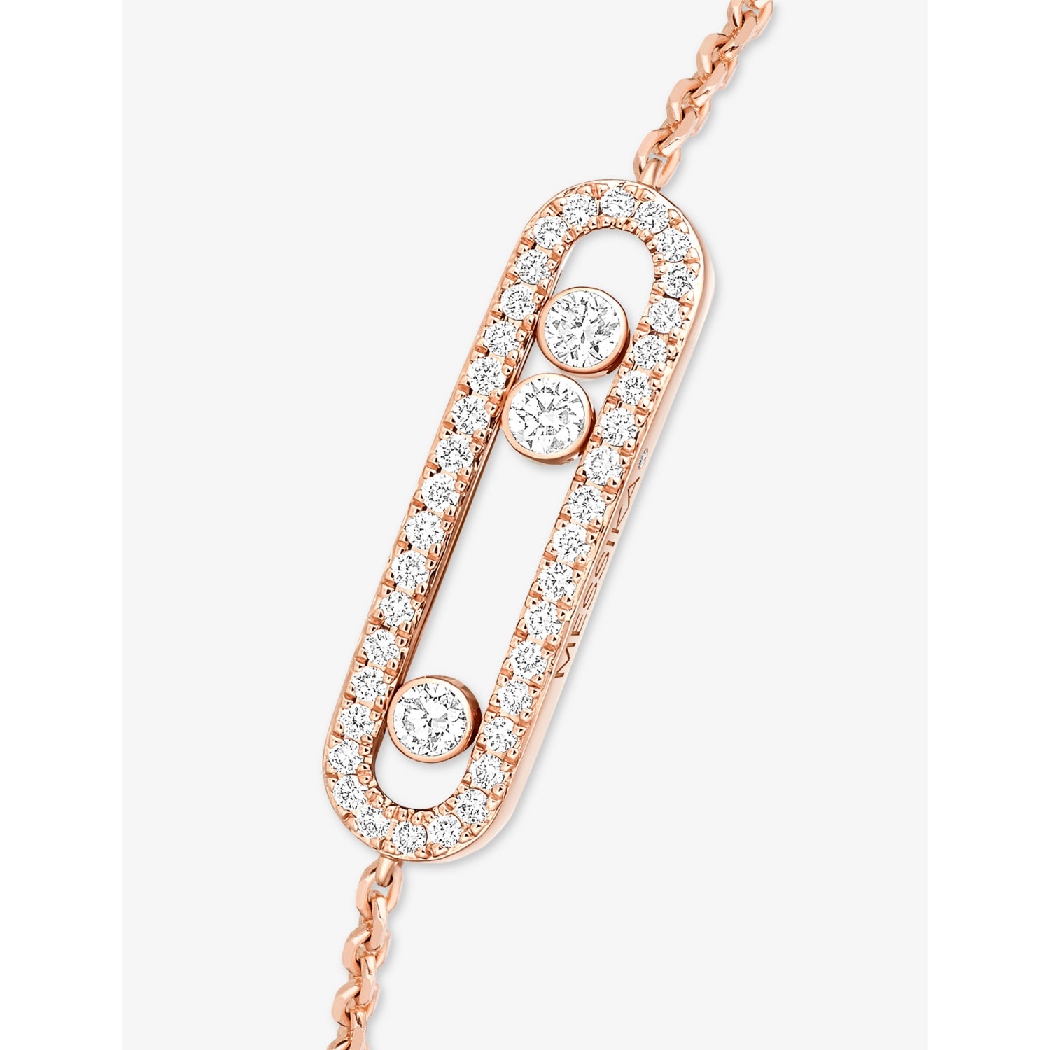 Messika Baby Move 18ct rose gold pave diamond bracelet - British product
