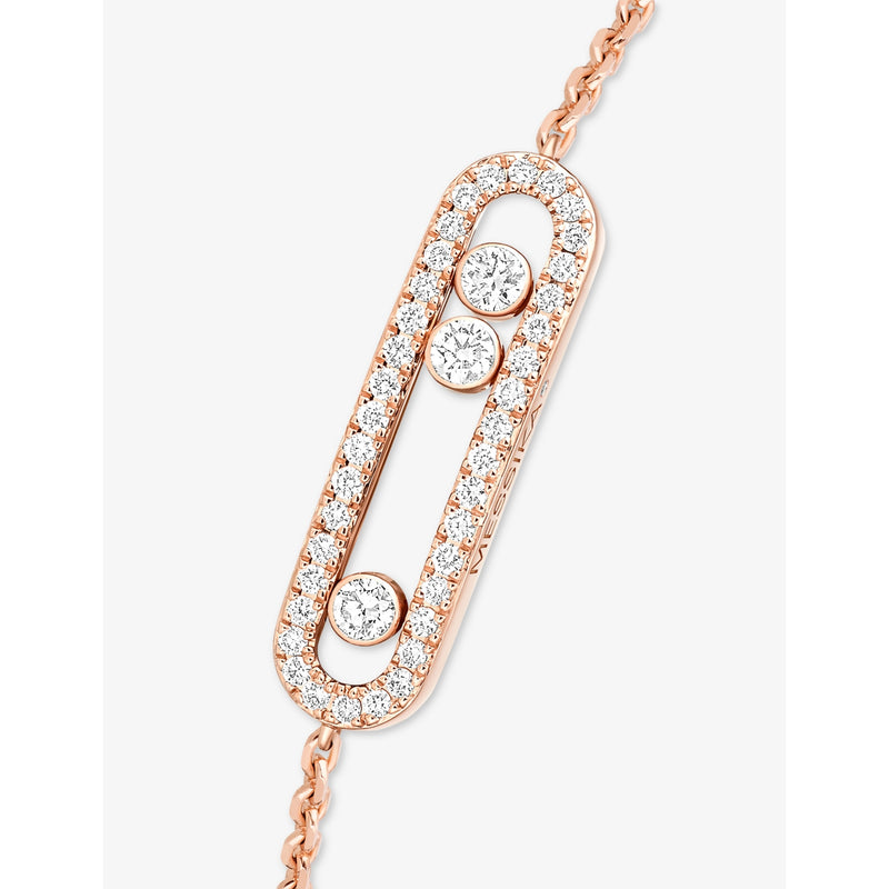 Messika Baby Move 18ct rose gold pave diamond bracelet - British product