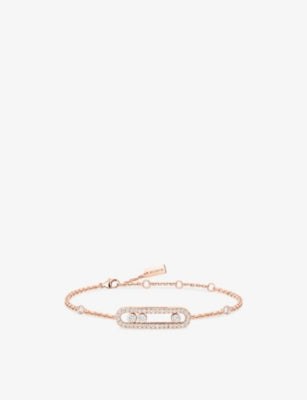 Messika Baby Move 18ct rose gold pave diamond bracelet - British product