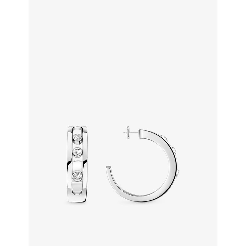 Messika Move 18ct white gold diamond hoop earrings 0.09ct (British brand)