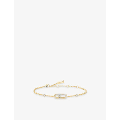 selfridges Messika Move Uno Pavé 18ct Yellow Gold Diamond Bracelet, 0.20ct, 18.5cm- Buy online at McGrocer