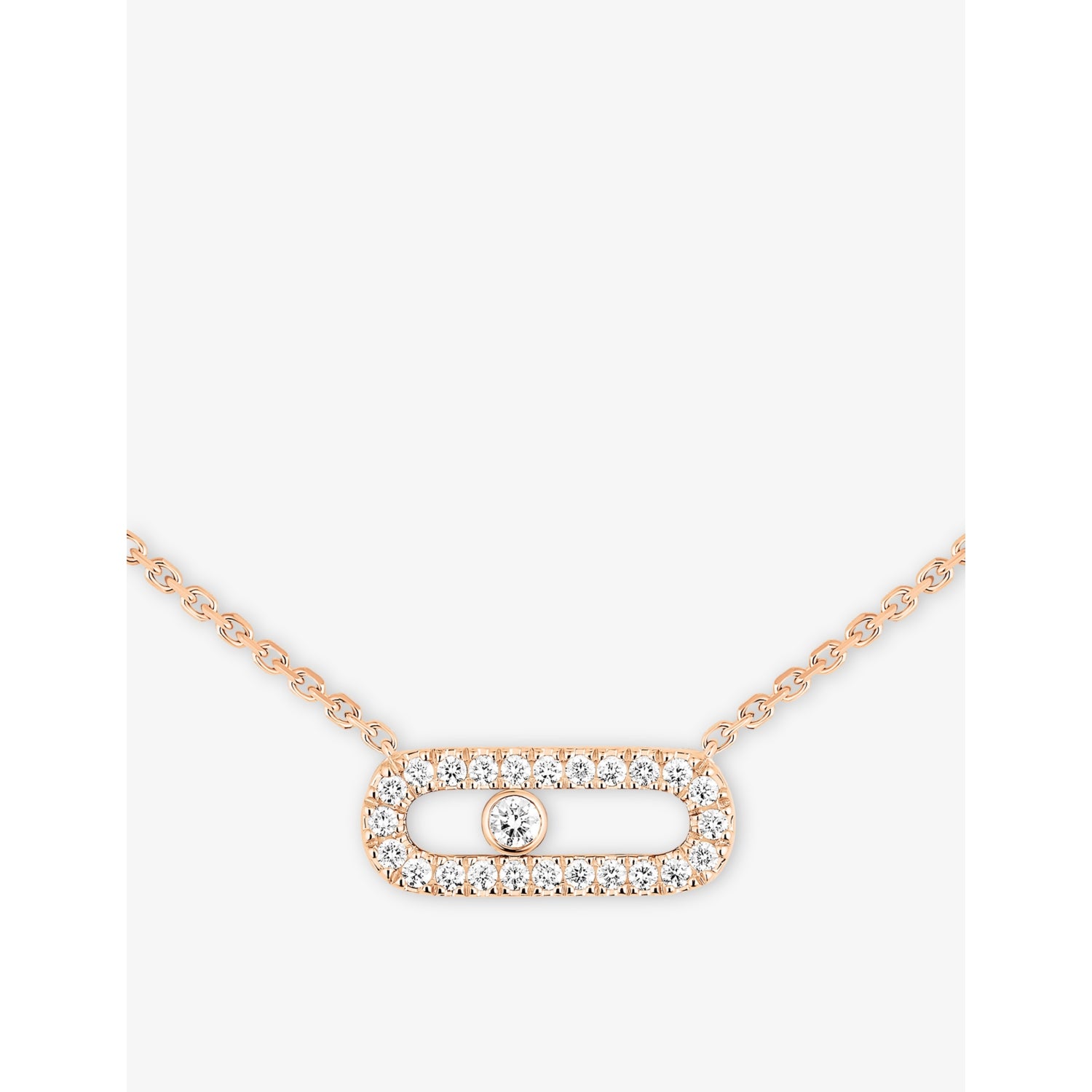 Messika Move Uno Pavé 18ct rose-gold diamond necklace, imported from the UK