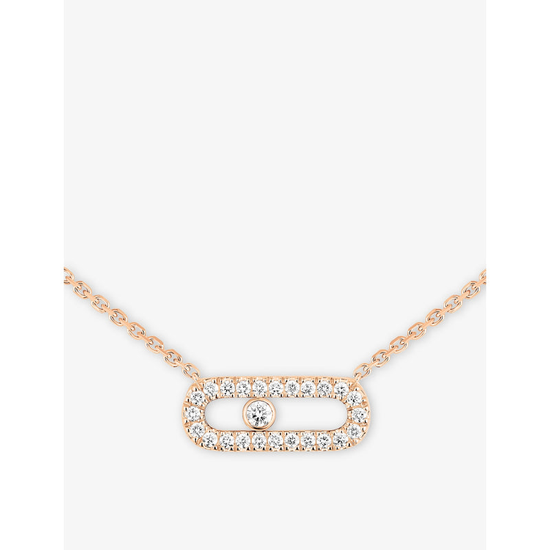 Messika Move Uno Pavé 18ct rose-gold diamond necklace, imported from the UK