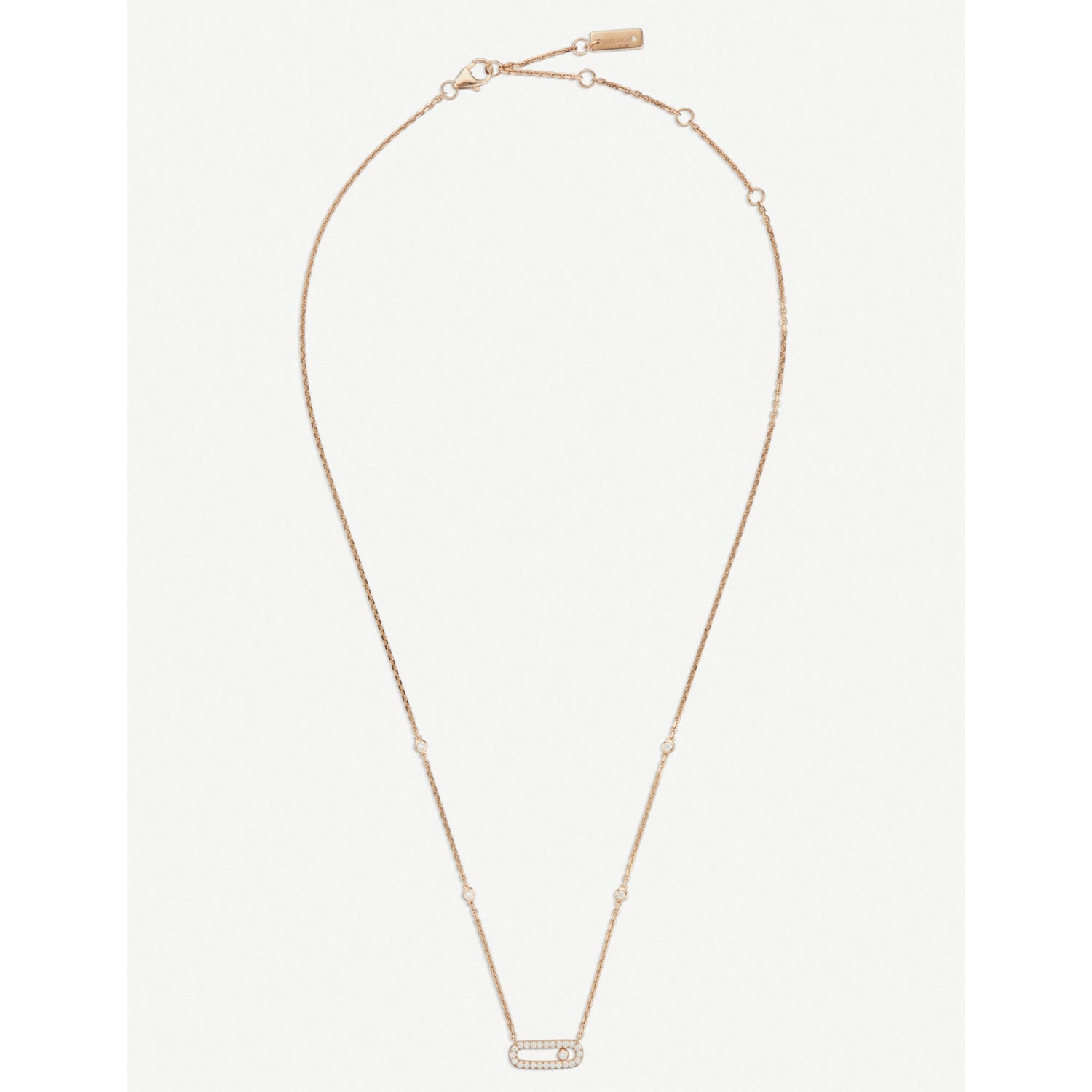 Messika Move Uno Pavé 18ct rose-gold diamond necklace, imported from the UK